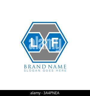 LF Unique modern flat abstract geometric initials vector letter logo design. LF monogram logo. Stock Vector