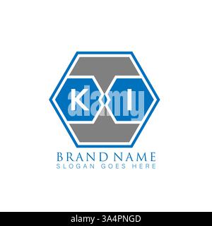 KI Unique modern flat abstract geometric initials vector letter logo design. KI monogram logo. Stock Vector