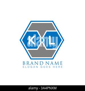 KL Unique modern flat abstract geometric initials vector letter logo design. KL monogram logo. Stock Vector
