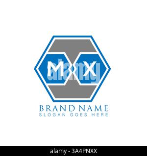 MX Unique modern flat abstract geometric initials vector letter logo design. MX monogram logo. Stock Vector