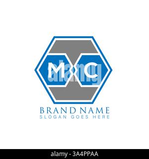 MC Unique modern flat abstract geometric initials vector letter logo design. MC monogram logo. Stock Vector
