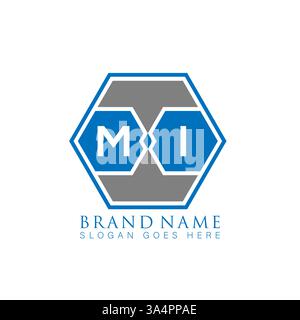 MI Unique modern flat abstract geometric initials vector letter logo design. MI monogram logo. Stock Vector