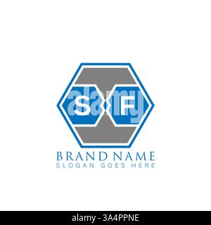 SF Unique modern flat abstract geometric initials vector letter logo design. SF monogram logo. Stock Vector