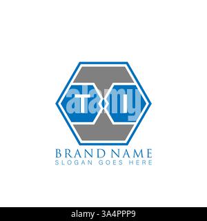 TI Unique modern flat abstract geometric initials vector letter logo design. TI monogram logo. Stock Vector