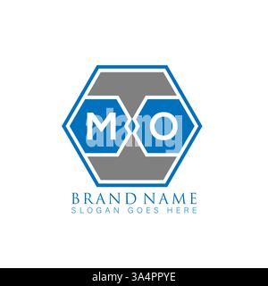 MO Unique modern flat abstract geometric initials vector letter logo design. MO monogram logo. Stock Vector