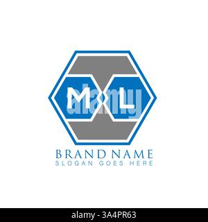 ML Unique modern flat abstract geometric initials vector letter logo design. ML monogram logo. Stock Vector