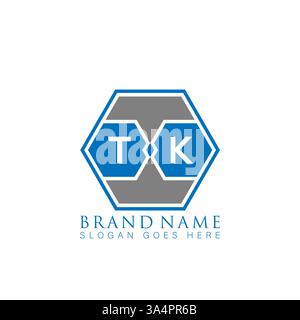 TK Unique modern flat abstract geometric initials vector letter logo design. TK monogram logo. Stock Vector