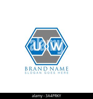UW Unique modern flat abstract geometric initials vector letter logo design. UW monogram logo. Stock Vector