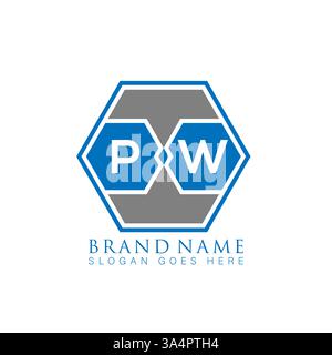 PW Unique modern flat abstract geometric initials vector letter logo design. PW monogram logo. Stock Vector