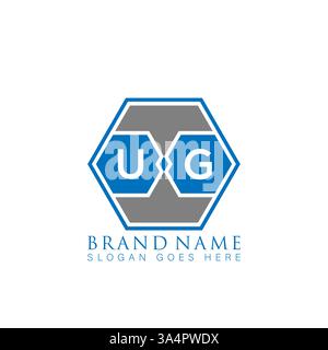 UG Unique modern flat abstract geometric initials vector letter logo design. UG monogram logo. Stock Vector