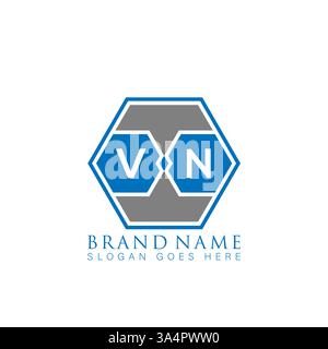 VN Unique modern flat abstract geometric initials vector letter logo design. VN monogram logo. Stock Vector