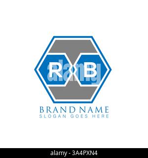 RB Unique modern flat abstract geometric initials vector letter logo design. RB monogram logo. Stock Vector