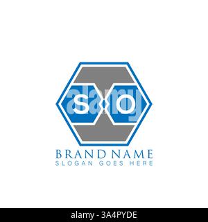 SO Unique modern flat abstract geometric initials vector letter logo design. SO monogram logo. Stock Vector
