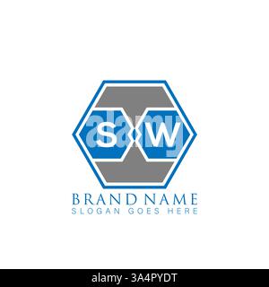 SW Unique modern flat abstract geometric initials vector letter logo design. SW monogram logo. Stock Vector