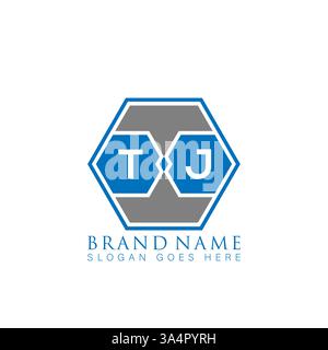 TJ Unique modern flat abstract geometric initials vector letter logo design. TJ monogram logo. Stock Vector