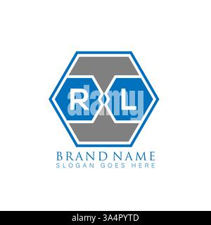 RL Unique modern flat abstract geometric initials vector letter logo design. RL monogram logo. Stock Vector