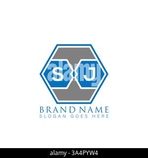 SJ Unique modern flat abstract geometric initials vector letter logo design. SJ monogram logo. Stock Vector