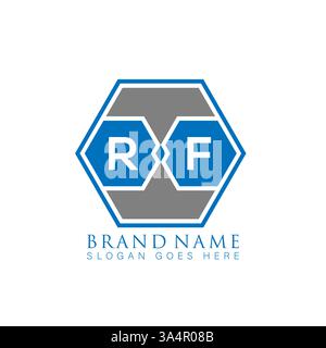 RF Unique modern flat abstract geometric initials vector letter logo design. RF monogram logo. Stock Vector