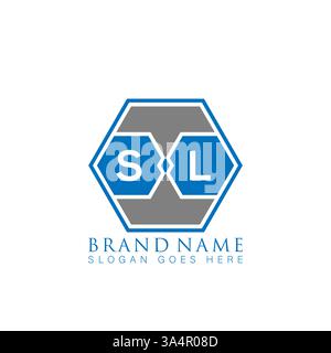 SL Unique modern flat abstract geometric initials vector letter logo design. SL monogram logo. Stock Vector