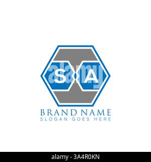 SA Unique modern flat abstract geometric initials vector letter logo design. SA monogram logo. Stock Vector