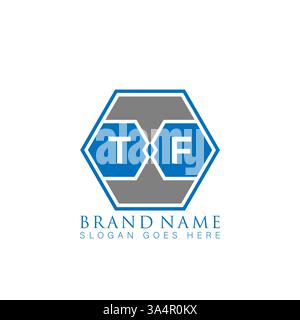 TF Unique modern flat abstract geometric initials vector letter logo design. TF monogram logo. Stock Vector