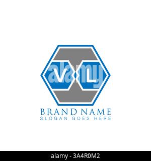 VL Unique modern flat abstract geometric initials vector letter logo design. VL monogram logo. Stock Vector