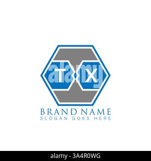 TX Unique modern flat abstract geometric initials vector letter logo design. TX monogram logo. Stock Vector