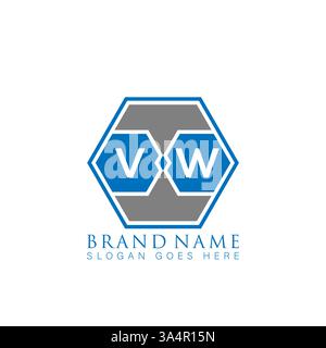 VW Unique modern flat abstract geometric initials vector letter logo design. VW monogram logo. Stock Vector