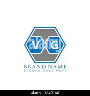 VG Unique modern flat abstract geometric initials vector letter logo design. VG monogram logo. Stock Vector