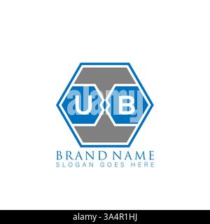 UB Unique modern flat abstract geometric initials vector letter logo design. UB monogram logo. Stock Vector