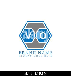 VO Unique modern flat abstract geometric initials vector letter logo design. VO monogram logo. Stock Vector