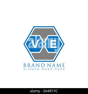 VE Unique modern flat abstract geometric initials vector letter logo design. VE monogram logo. Stock Vector