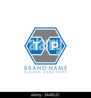 TP Unique modern flat abstract geometric initials vector letter logo design. TP monogram logo. Stock Vector