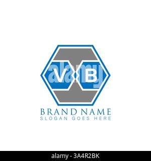 VB Unique modern flat abstract geometric initials vector letter logo design. VB monogram logo. Stock Vector