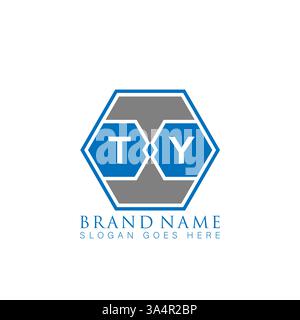 TY Unique modern flat abstract geometric initials vector letter logo design. TY monogram logo. Stock Vector