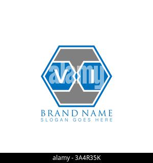 VI Unique modern flat abstract geometric initials vector letter logo design. VI monogram logo. Stock Vector