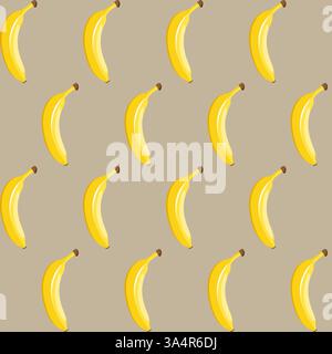 banana fruit contour abstract seamless pattern on light brown background for wallpaper, pattern, web, blog, surface, textures, graphic & printing Stock Vector