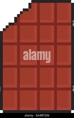 8 bit chocolate bar icon. Pixel art object. Retro 80s,90s video game graphics Stock Vector