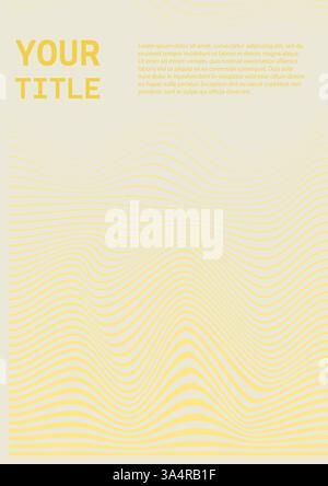 Abstract wavy background. Light yellow flowing lines on a white backdrop create a modern, minimalistic design. Suitable for business presentations, di Stock Vector