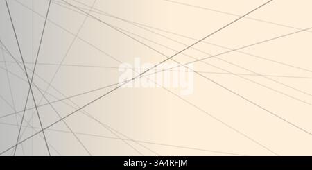 An abstract composition featuring crossing, intersecting light grey lines on a light pastel and gray gradient background. The dynamic, layered design Stock Vector