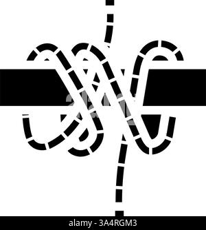 timber hitch nautical knot glyph icon vector illustration Stock Vector ...