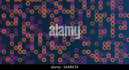 Abstract Digital Illustration Featuring a Pattern of Glowing Orange, Red, Purple and Brown Bubbles on a Dark Background. Perfect for Futuristic, Scien Stock Vector