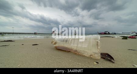 Plastic waste on the beach, Sivalai Beach, Koh Mook Island, Andaman Sea, Satun Province, Southern Thailand, Thailand, Asia Stock Photo