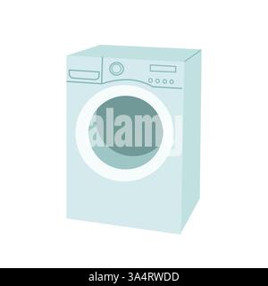 Washing machine laundry isolated on white background . Vector illustration Stock Vector