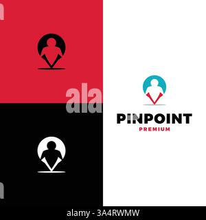 pinpoint person icon vector logo template illustration design Stock Vector