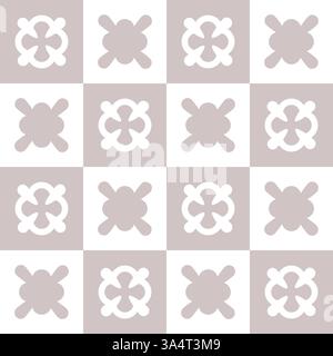 Minimal Dot Floral Tile Pattern Vector Stock Vector
