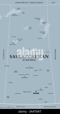 Alberta, province of Canada, political map with boundaries, cities ...