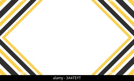 Modern yellow and black vector frame background with geometric lines. Perfect for banners, business cards, or web design. Stock Vector