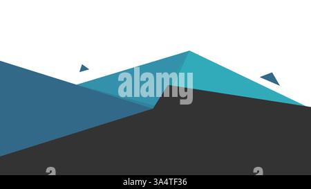 Minimalist abstract vector mountain landscape with geometric shapes, perfect for business, travel, and nature-themed designs. Stock Vector