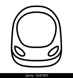 Hyperloop capsule logo. Streamlined design. High speed futuristic transport inside a tunnel. Minimalistic black and white icon. Editable. Stock Vector